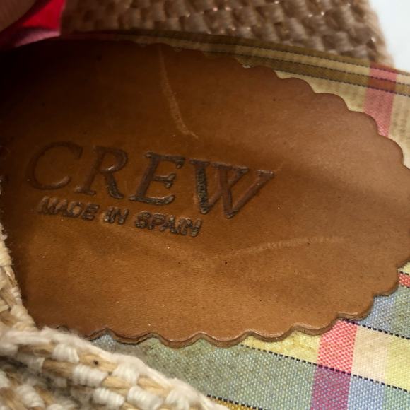 J.Crew Women's Pink Plaid Canvas Lace Up Wedges Size 9 - Picture 3 of 9